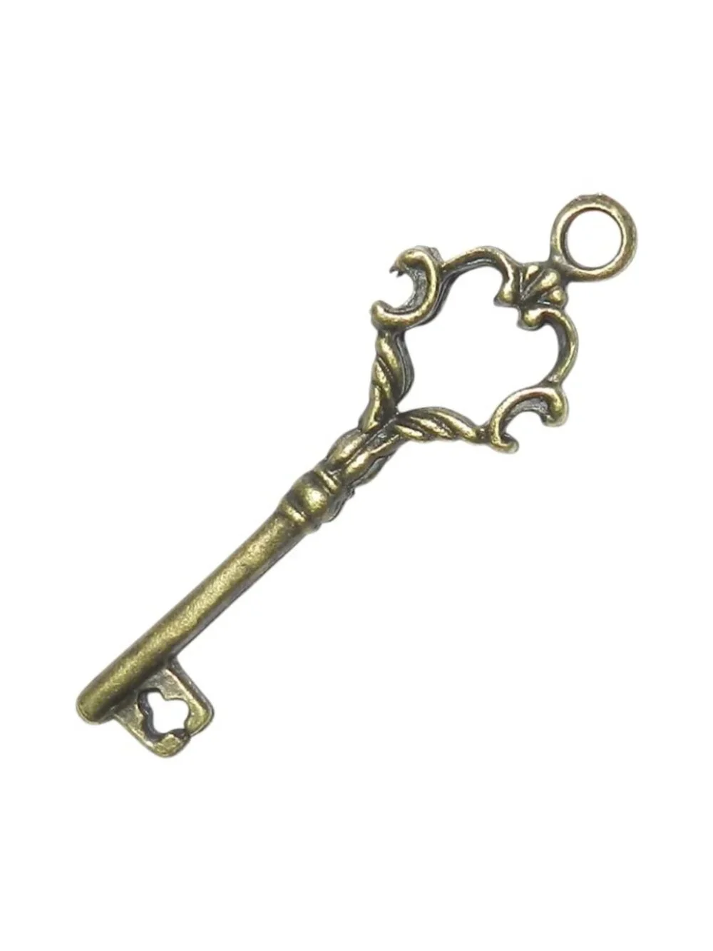 M930 Antiqued Bronze 35mm Key Metal Pendant Charm Drop 5pc